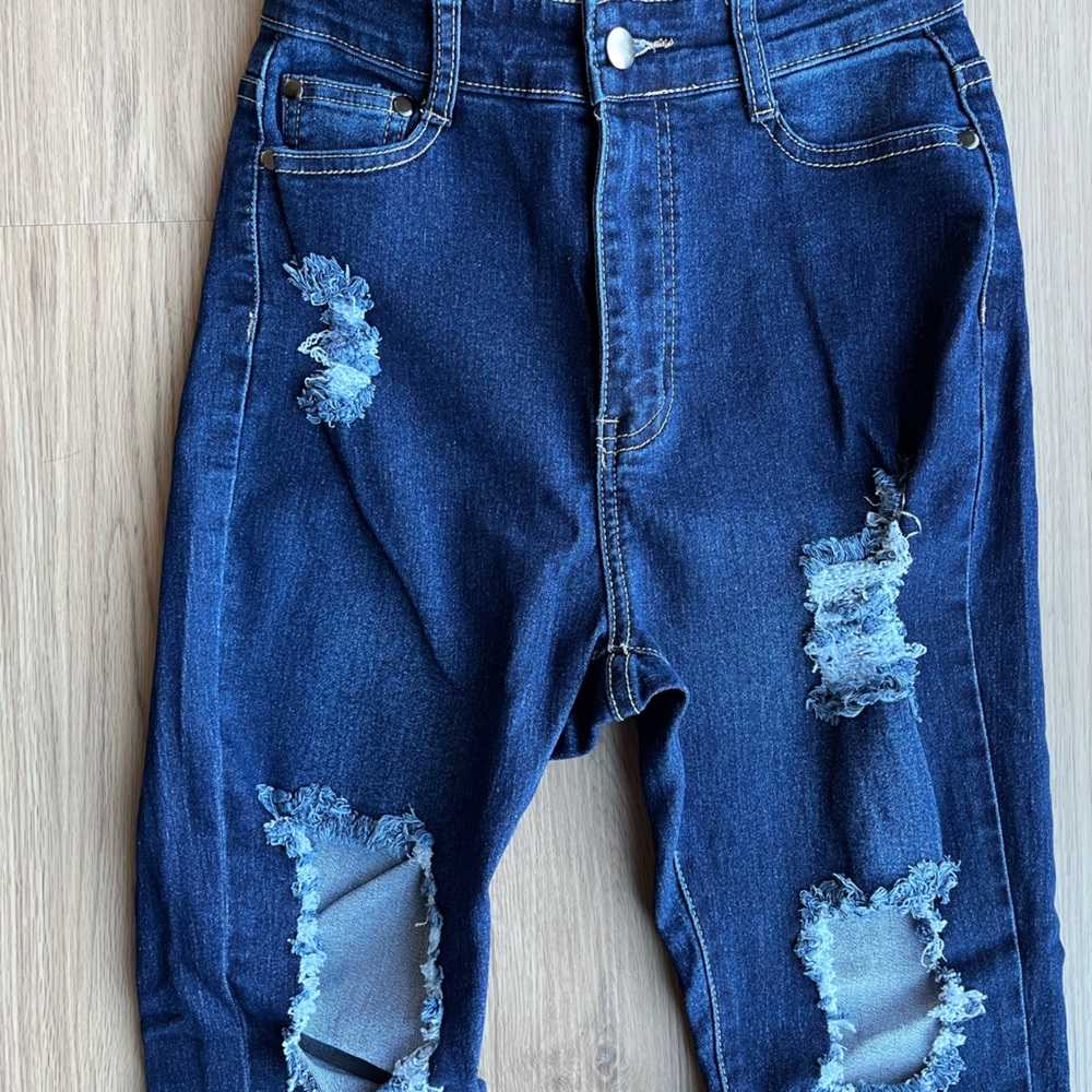 Women Fashion Nova Need Something Jeans Size 5/6 Dark Denim Brand New